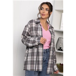 Рубашка хлопковая Джанет (серо-коричневая) Б14276-4М