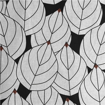 Постельное бельё Этель дуэт "Black leaves" 143х215 см 2 шт, 220х240 см, 70х70 см 2 шт, поплин, 125 г/м2