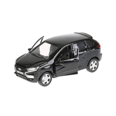 Машина металл LADA XRAY длина 12 см, двери, багаж, инерц, черный, кор. 271517