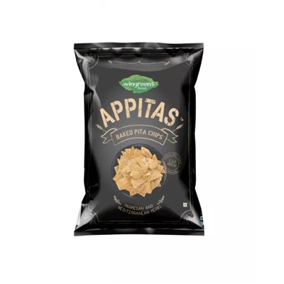 Пита-чипсы с Пармезаном и Средиземноморскими травами (60 г), Parmesan & Mediterranean Herbs Pita Chips, произв. Wingreens Farms
