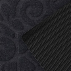 Коврик влаговпитывающий придверный без окантовки Доляна «Восточная сказка», 40×60 см, серый