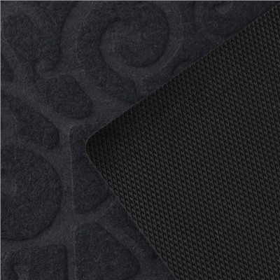 Коврик влаговпитывающий придверный без окантовки Доляна «Восточная сказка», 40×60 см, серый