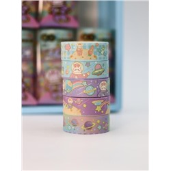 Набор декоративного скотча 5 шт. "Space bunny", green, шоу-бокс 12 шт.
