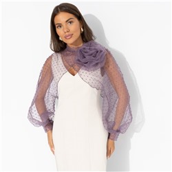 Болеро нарядное со съемным декором, Деловой взгляд (сиреневое, с брошкой)