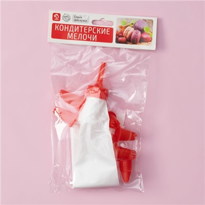 Набор кондитерский Доляна «Помощник», 11 предметов: мешок, 10 насадок, 28×19×3 см, насадки МИКС
