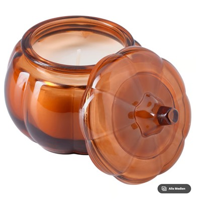 HÖSTAGILLE Duftkerze im Glas, Würziger Kürbis/braun, 20 Std.