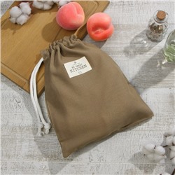 Мешочек текстильный Этель ECO, оливковый, 27×34 см, 70% хлопок, 30% лён, 190 г/м²