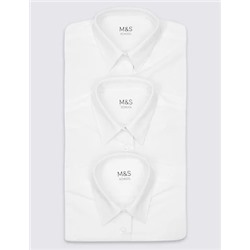 3pk Girls' Easy Iron School Shirts (2-16 Yrs)