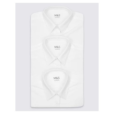 3pk Girls' Easy Iron School Shirts (2-16 Yrs)