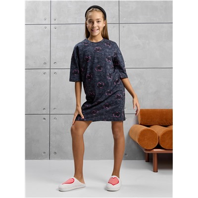 Платье домашнее "Принт" Графит девочка