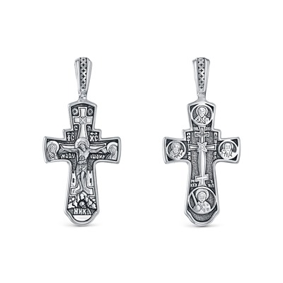 Крест из серебра литье частичное чернение