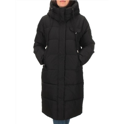 2208 BLACK Пальто зимнее женское Flance Rose (200 гр. холлофайбер)