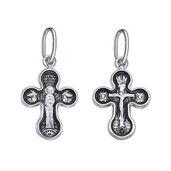 Крест (блж Матрона) из серебра литье частичное чернение