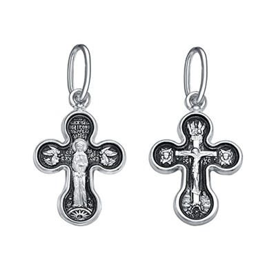 Крест (блж Матрона) из серебра литье частичное чернение