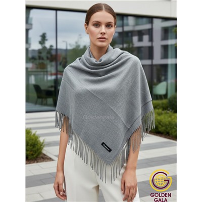 Платок теплый кашемировый однотонный Арт 9899П/42 цвет серый