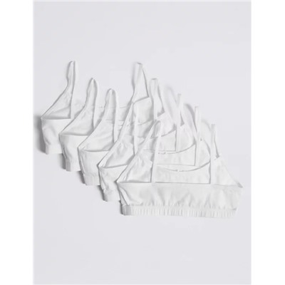 5 Pack Cotton Crop Tops (6-16 Yrs)