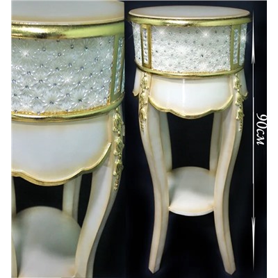 399-004 Подставка интерьерная 90см. ЖЕМЧУГ В СТРАЗАХ  в под.уп.(х1) МДФ.