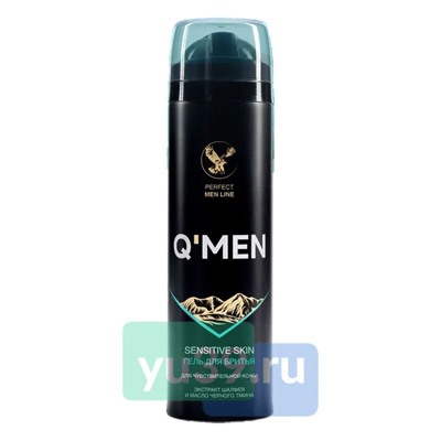 Гель для бритья Q MEN для чувст. кожи, экстракт шалфея и масло черного тмина, 200мл