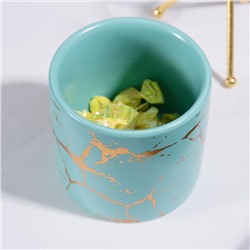 Конфетница «Изумруд», 220 мл, 8.5×14 см, керамика, изумрудная