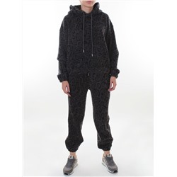 003 DK. GRAY/LEOPARD Костюм спортивный зимний женский (95% хлопок, 5% полиэстер)