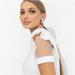 Футболка в рубчик, Высокая мода без усилий (white)