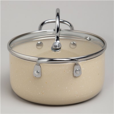 КАСТРЮЛЯ AGNESS С АНТИП. ПОКР.  И СТЕКЛ. КРЫШКОЙ 950 МЛ, 14*7 СМ