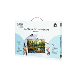 Картина по номерам на холсте ТРИ СОВЫ "Лесная река", 40*50, с акриловыми красками и кистями