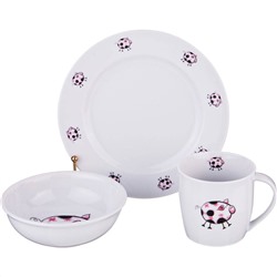 НАБОР ПОСУДЫ НА 1 ПЕРСОНУ 3 ПР.: КРУЖКА 300МЛ+ТАРЕЛКА 21,5СМ + САЛАТНИК 15СМ.