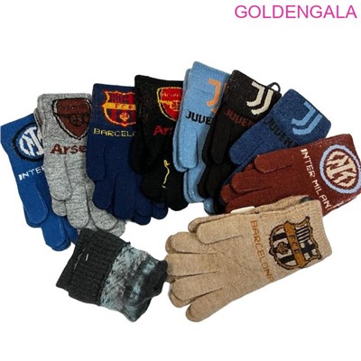 Перчатки для мальчика двойная вязка длина 18,5 см Арт 3 тип 1