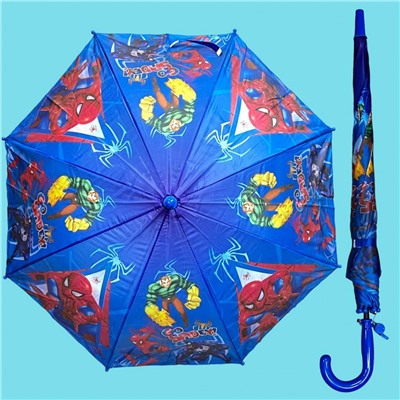 Зонт-трость для мальчика с мультгероями полуавтомат Арт 1004/4