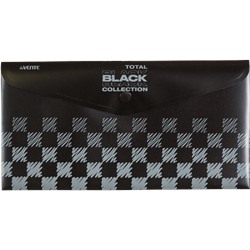 Папка-конверт на кнопке 260x140мм "deVENTE. TOTAL BLACK" 180мкм непрозрачная черная 3071339/12/Китай