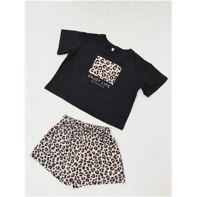 Пижама "Леопард" детская девочка с шортами
