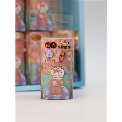 Набор декоративного скотча 5 шт. "Space bunny", mix, шоу-бокс 12 шт.