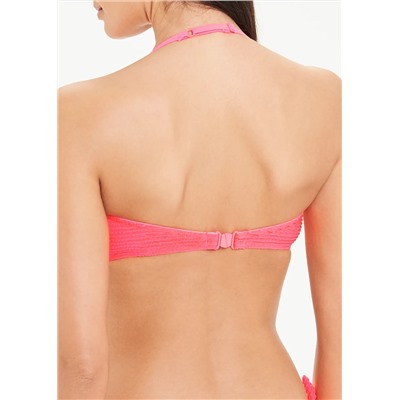 Ribbed Bow Bandeau Bikini Top