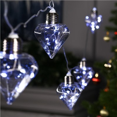 УЦЕНКА НИТЬ ROSA. 3 м, с насад. "Лампочки кристалл" 5 см, IP20, Н.С. LED-80-12V, 8 режимов, БЕЛЫЙ 69