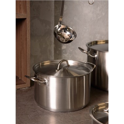 Кастрюля Hanna Knövell, 7 л, d=24 см, h=15.5 см, толщина стенки 0.6 мм, с крышкой, индукция, нержавеющая сталь