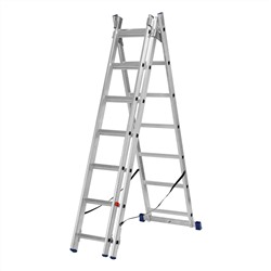 Лестница, 3 х 7 ступеней, алюминиевая, трехсекционная, Сибртех