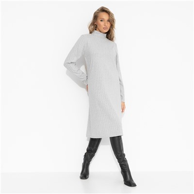 Платье из фактурного трикотажа, Неотразимый лук (серое)