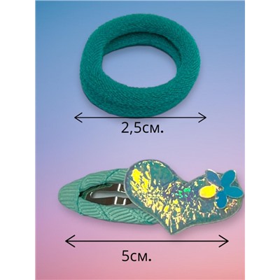 Детский набор аксессуаров для волос (2 резинки и 2 тик-так) НД4 тип 3