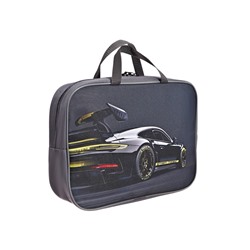 Папка с ручками текстильная А4, 350×270×80 мм, Stavia «Машина с желтой полосой»