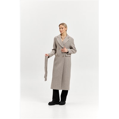 Пальто женское демисезонное 26102 (бежевый/диагональ)