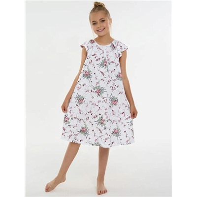 Детская сорочка "Луна" / Цветочки на белом