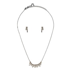 UH018-01 Комплект со стразами (колье и серьги), цвет жёлтый