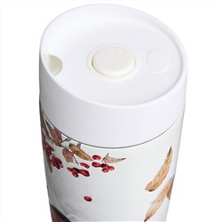 ТЕРМОКРУЖКА AGNESS  "СНЕГИРИ" 360МЛ, КОЛБА НЕРЖ.СТАЛЬ 18/10