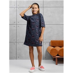 Платье домашнее "Принт" Графит девочка