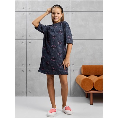 Платье домашнее "Принт" Графит девочка
