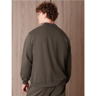 Бомбер из тонкого премиального футера с эластаном