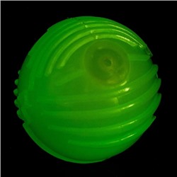 Игрушка для собак, светящаяся в темноте, «Шар с полосками», 6.5 см