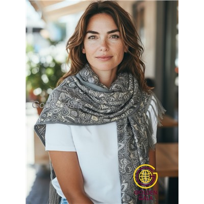 Косынка теплая на флисовой подкладке с бахромой Арт 2347/25