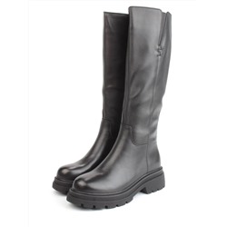 02-FK884-1M BLACK Сапоги зимние женские (натуральная кожа, байка, натуральный мех)